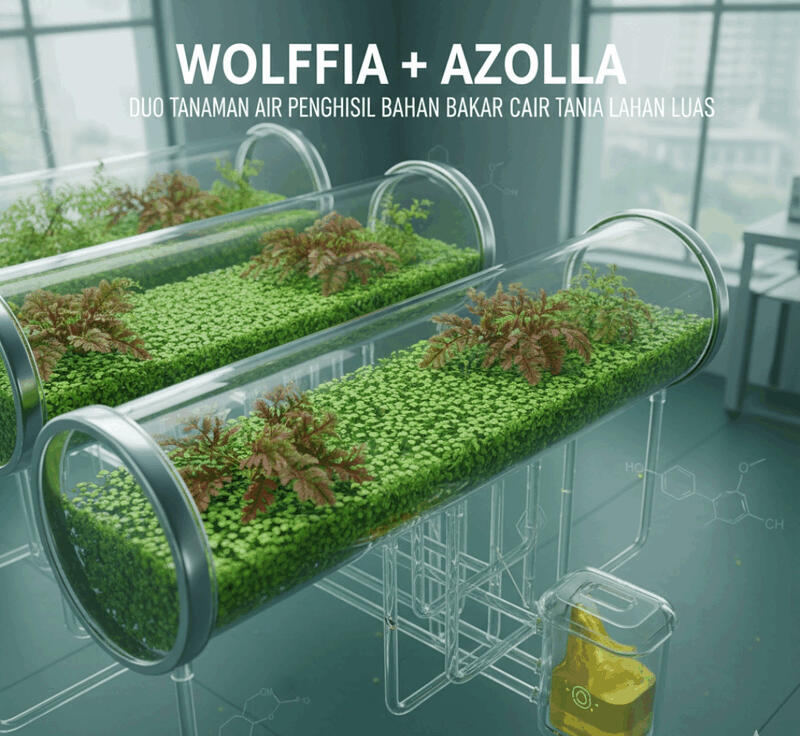 Bukan Babibos tapi Wolffia + Azolla: Duo Tanaman Air yang Bisa Menghasilkan Bahan Bakar Cair Tanpa Lahan Luas