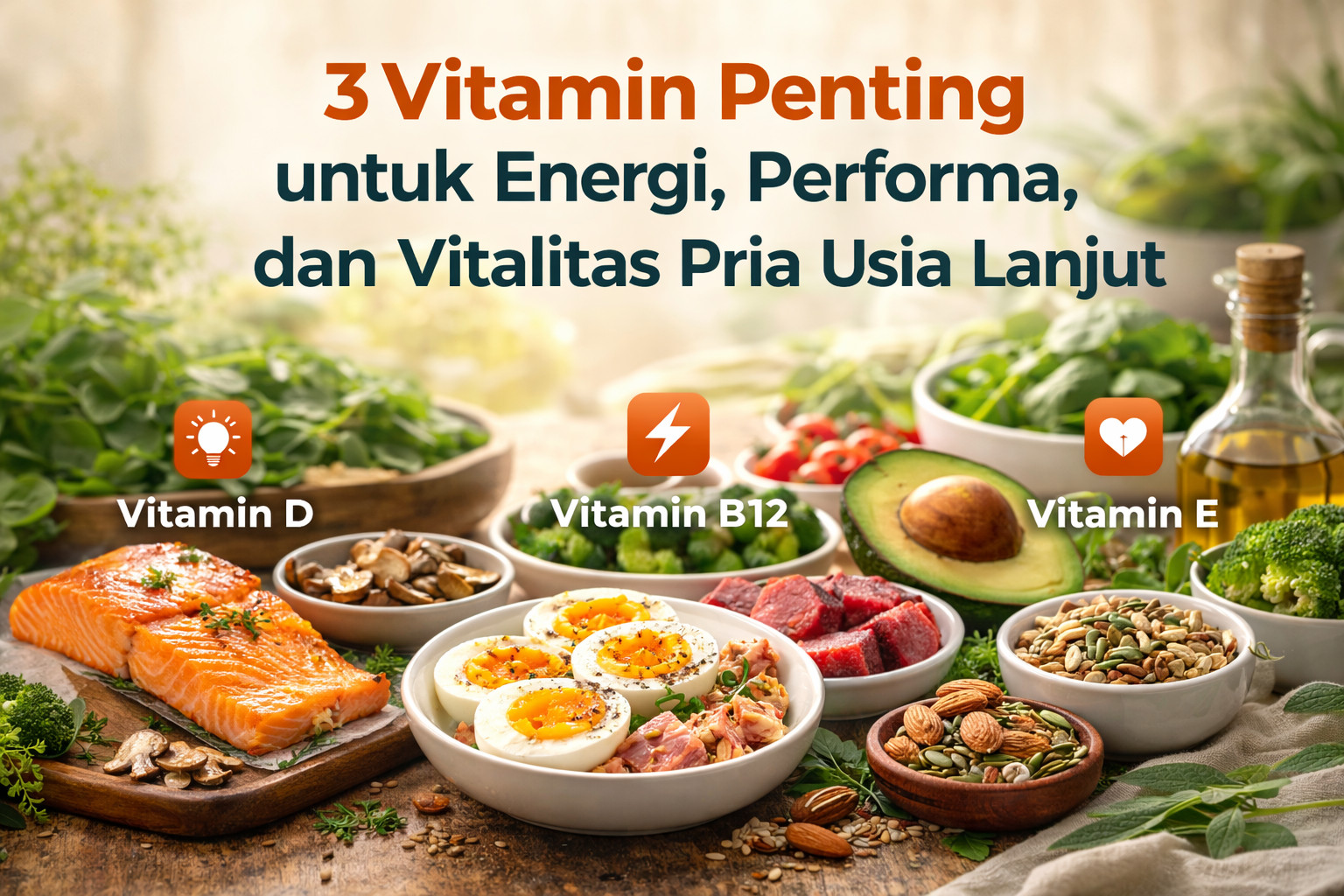 RAHASIA❗️3 Vitamin Penting untuk Energi, Performa, dan Vitalitas Pria Usia Lanjut