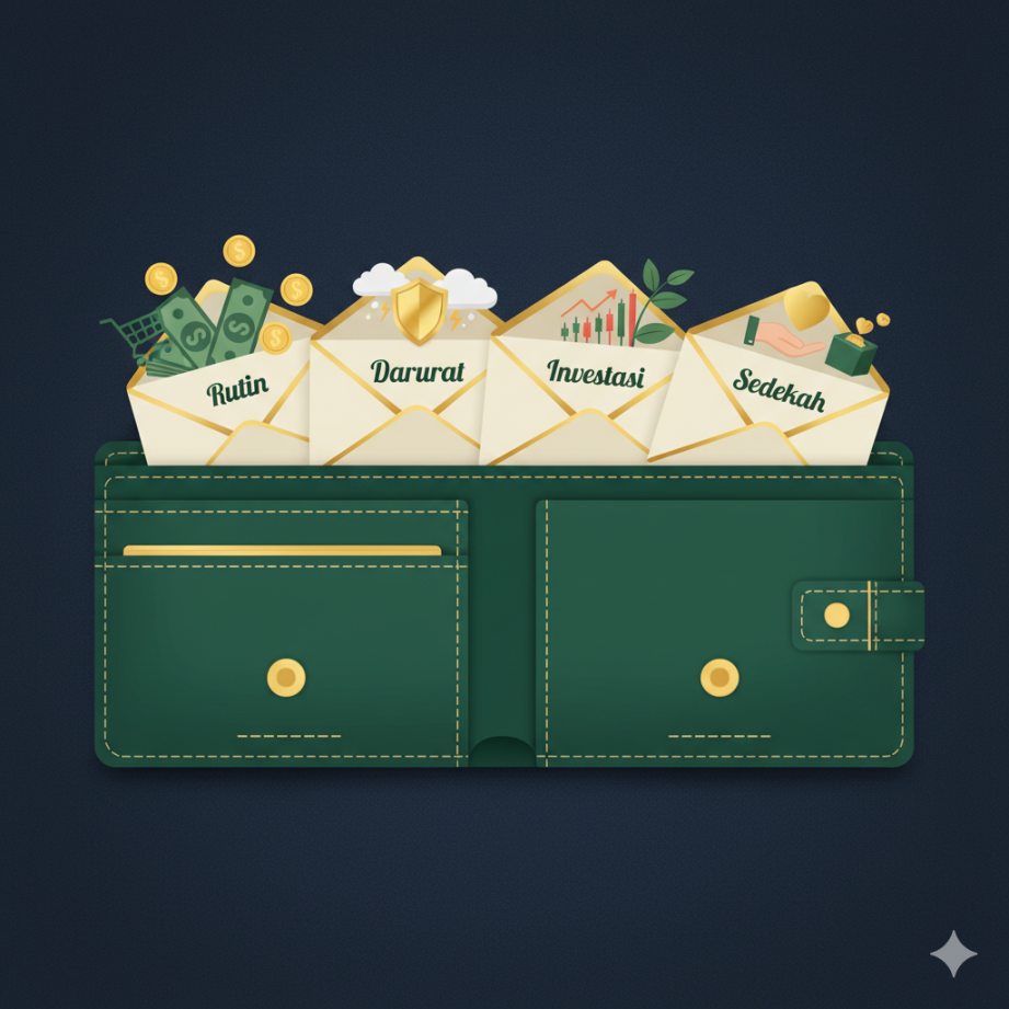 SOP Dompet 4 Amplop (Klasik tapi Kepake) - Template Pembagian: Rutin, Darurat, Investasi & Sedekah
